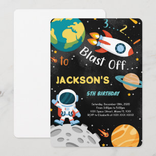 Invitation Cartons d'invitation d'anniversaire Space Boy