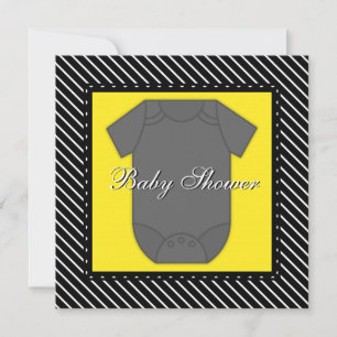 Invitation Cartons d'invitation de baby shower noir jaune