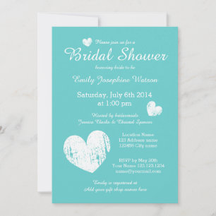 Invitation Cartons d'invitation de douche de mariée turquoise