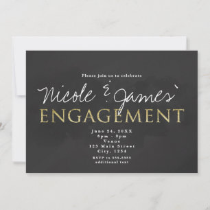 Invitation Cartons d'invitation de douche d'engagement gris f