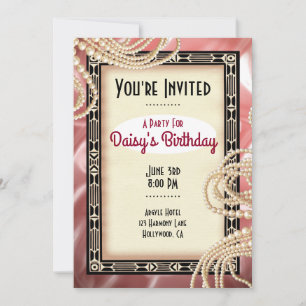 Invitation Cartons d'invitation de fête Art déco vintage