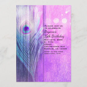 Invitation Cartons d'invitation de fête boho rose et bleu à p