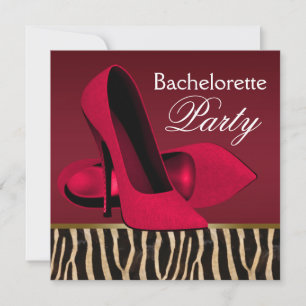 Invitation Cartons d'invitation de fête de bachelorat Red Zeb