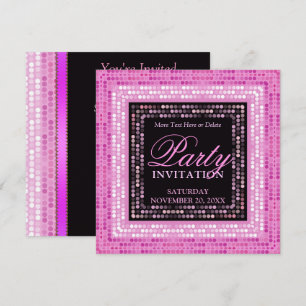 Invitation Cartons d'invitation de fête de danse disco aux lu