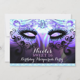 Invitation Cartons d'invitation de fête de masquerade violett