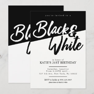 Invitation Cartons d'invitation de fête de style moderne noir