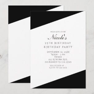 Invitation Cartons d'invitation de fête élégants chic noir et