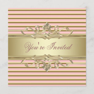 Invitation Cartons d'invitation de fête élégants rose gold