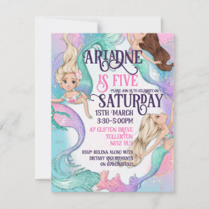 Invitation Cartons d'invitation de jolies petites sirènes