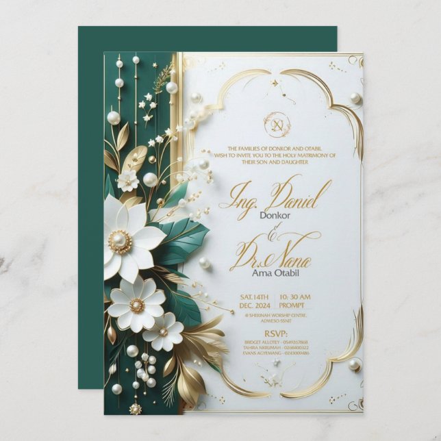 Invitation Cartons d'invitation de mariage (Devant / Derrière)