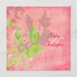 Invitation Cartons d'invitation de mariage avec feuilles orne