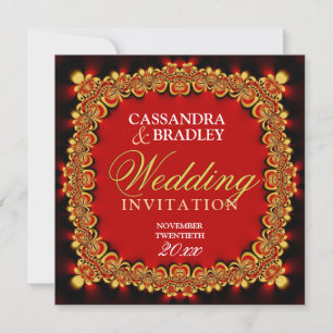 Invitation Cartons d'invitation de mariage Eastern Fire Red G