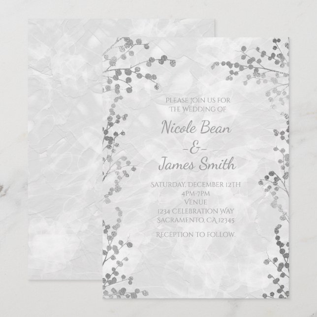 Invitation Cartons d'invitation de mariage élégants à motif f (Devant / Derrière)