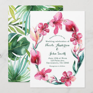 Invitation Cartons d'invitation de mariage Fleurs tropicales 