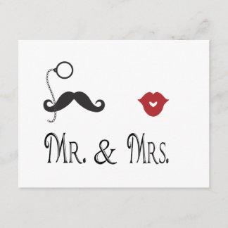 Invitation Cartons d'invitation de mariage M. & Mme Moustache
