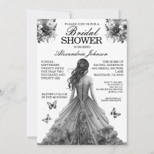 Invitation Cartons d'invitation de mariage noir et blanc
