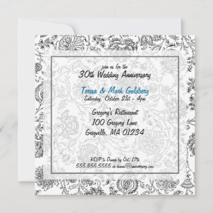 Invitation Cartons d'invitation de mariage noir et blanc pour