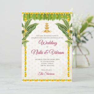 Invitation Cartons d'invitation de mariage sud-indien & invit