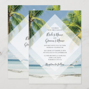 Invitation Cartons d'invitation de mariage sur la plage aux p
