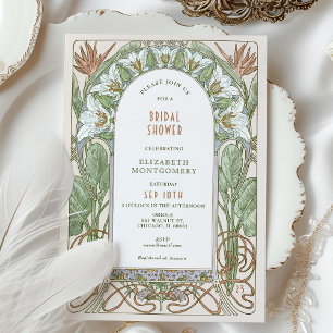 Invitation Cartons d'invitation de mariage vintage Art Nouvea