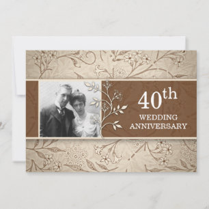 Invitation Cartons d'invitation de photos pour les 40 ans de 