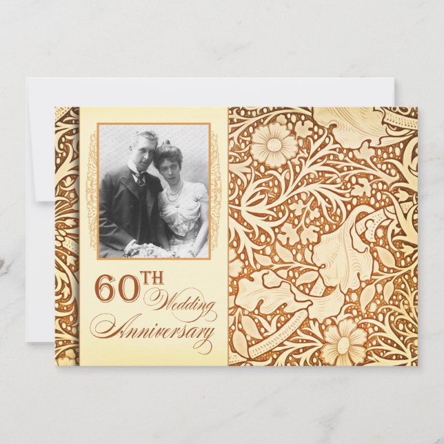 Invitation Cartons d'invitation de photos pour les 60 ans de  (Devant)
