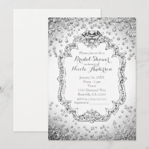 Invitation Cartons d'invitation Diamant Blanc Argent Platine