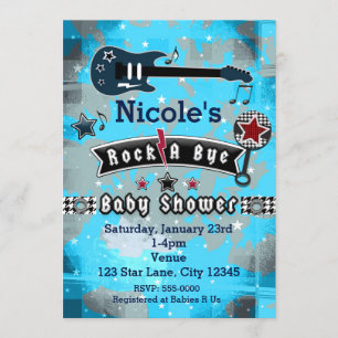 Invitation Cartons d'invitation étoile pour Baby Shower Rock 