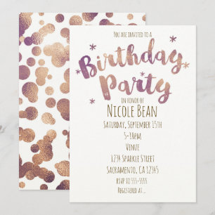 Invitation Cartons d'invitation Faux Or Bronze pour Fête d'An
