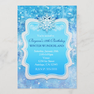 Invitation Cartons d'invitation flocon de neige merveilleux p