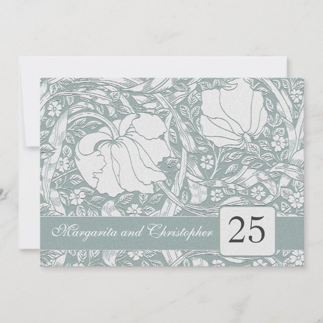 Invitation Cartons d'invitation floraux pour les noces d'arge (Devant)