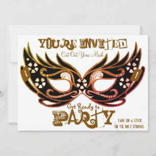 Invitation Cartons d'invitation "Masque à découper" pour soir