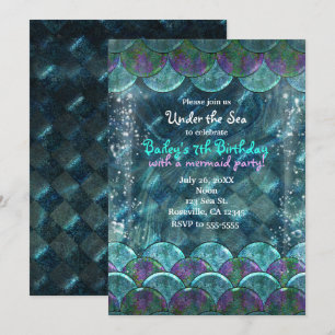 Invitation Cartons d'invitation Mermaid Scales Under the Sea