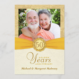 Invitation Cartons d'invitation photo pour 50e anniversaire v
