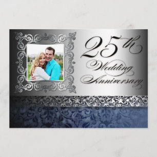 Invitation Cartons d'invitation photo pour les 25 ans de mari