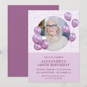 Invitation Cartons d'invitation pour 100e anniversaire Ballon