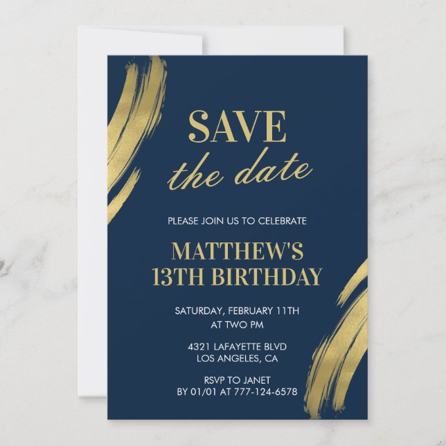 Invitation Cartons d'invitation pour 13e anniversaire À reten (Devant)