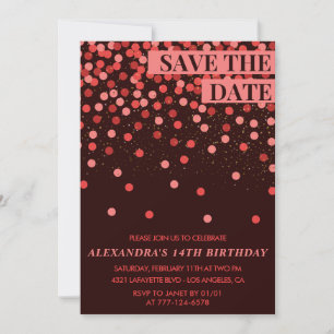 Invitation Cartons d'invitation pour 14 ans Save the date Con