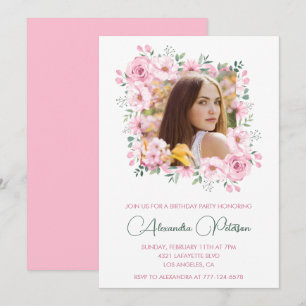 Invitation Cartons d'invitation pour 21 ans Photo Boho Élégan