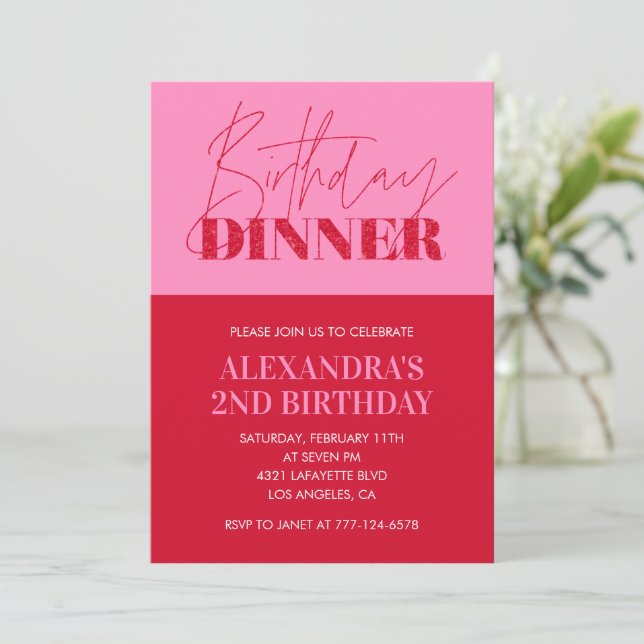Invitation Cartons d'invitation pour 2ème anniversaire Dîner  (Debout devant)