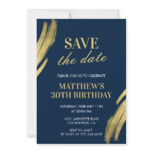 Cartons d'invitation pour 30 ans Hommes Save the d