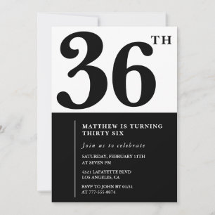 Invitation Cartons d'invitation pour 36e anniversaire Élégant
