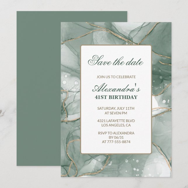 Invitation Cartons d'invitation pour 41e anniversaire Enregis (Devant / Derrière)