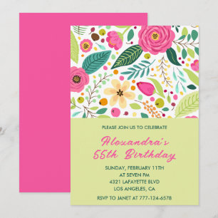 Invitation Cartons d'invitation pour 55e anniversaire Fleurs