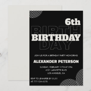Invitation Cartons d'invitation pour 6ème anniversaire garçon