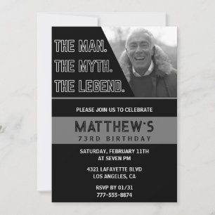 Invitation Cartons d'invitation pour 73e anniversaire Black T