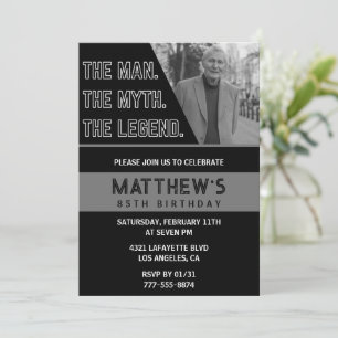 Invitation Cartons d'invitation pour 85e anniversaire noir L'