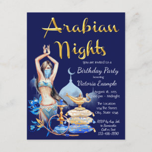 Invitation Cartons d'invitation pour anniversaire Arabian Nig