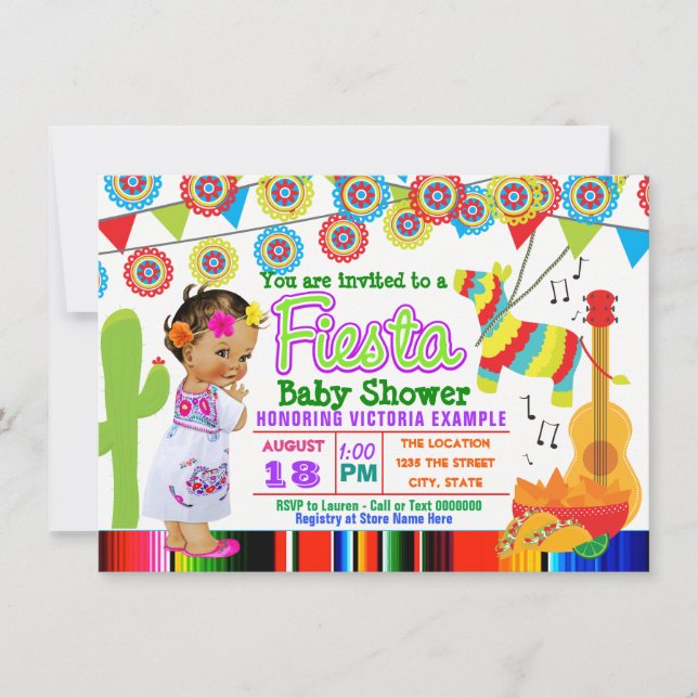 Invitation Cartons d'invitation pour Baby Shower de Fiesta me (Devant)