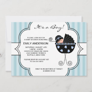 Invitation Cartons d'invitation pour Baby Shower garçon aux r